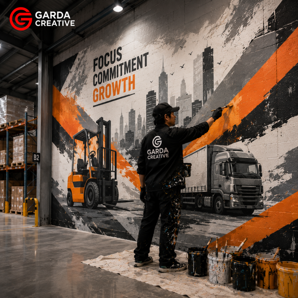 Jasa Lukis Dinding Warehouse Wall di Bandung dari Garda Creative