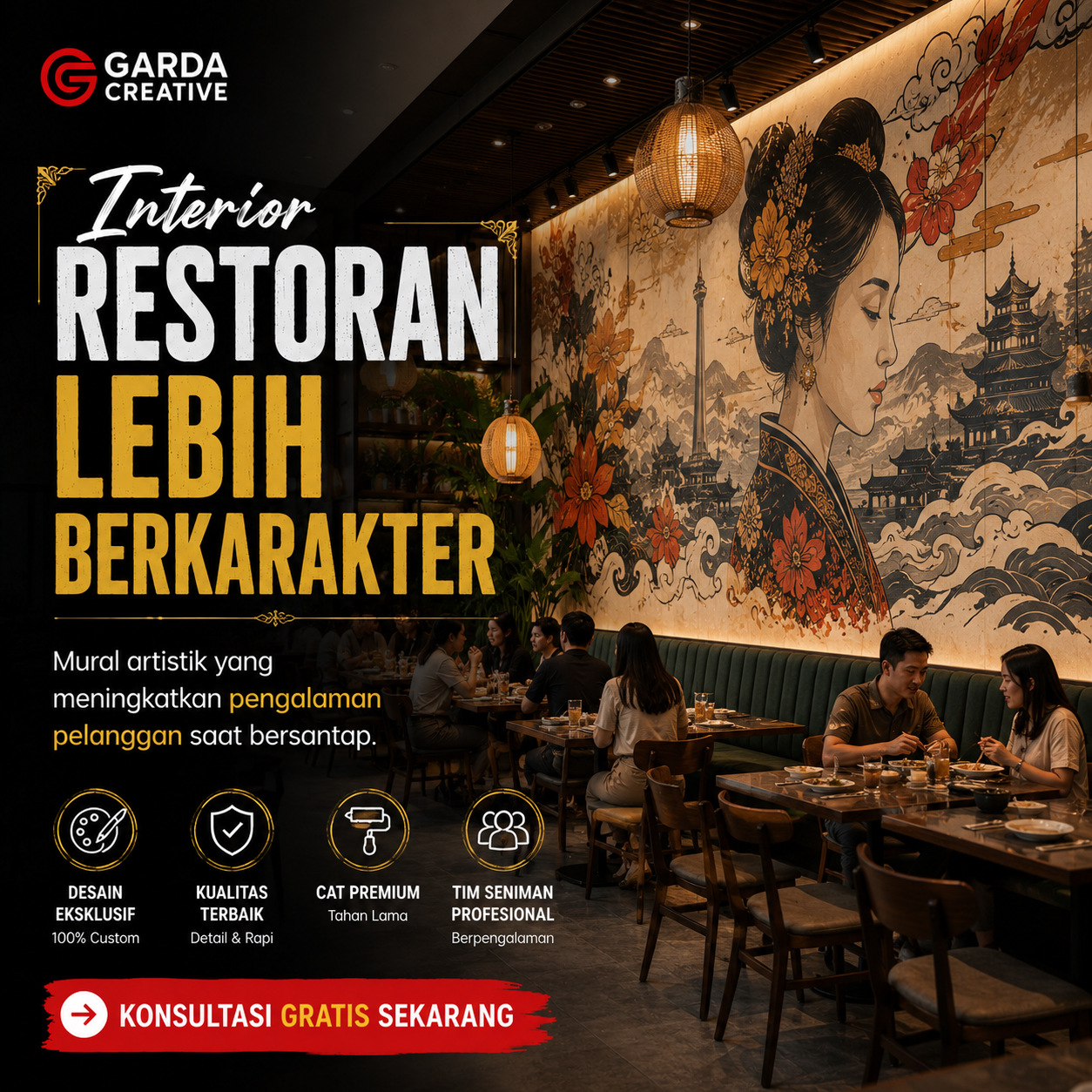 Jasa Mural Cafe dan Resto Bandung Profesional untuk Tampilan Tempat Usaha Ciamik