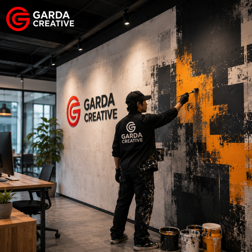 Jasa Lukis Mural Office Branding Wall dari Garda Creative
