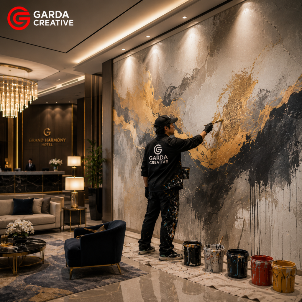 Jasa Lukisan Lobby Wall Art di Bandung dari Garda Creative